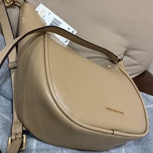 NWT Michael Kors Logo Cheryl Medium Leather Adjustable Crossbody Camel.Bestoffer